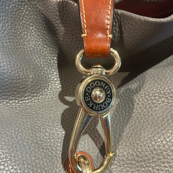 Gray and Brown Leather Hobo Bag - Picture 7 of 7